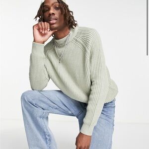 COLLUSION by ASOS Size S knitted ribbed sweater with raglan sleeve